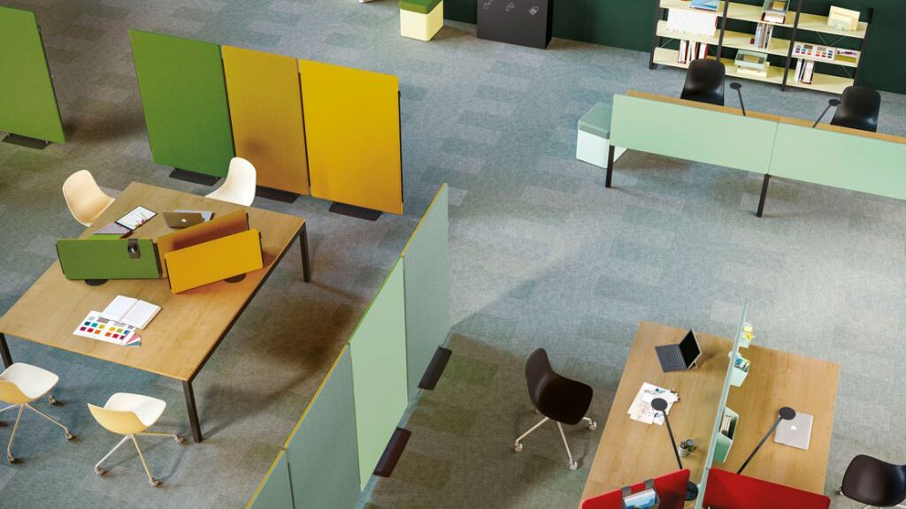 cloisons acoustiques phono asborbant de bureau pour séparer des espaces professionnels en entreprise