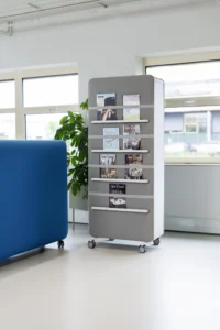 présentoir d'accueil ou d'attente pour mettre en valeur des brochures ou des documents
