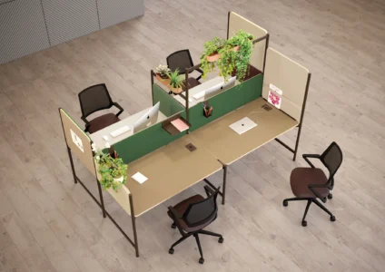 bureaux opérationnels pour collaborateurs dans un espace d'entreprise