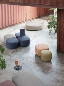 poufs confort et lounge et design pour un espace accueil ou attente