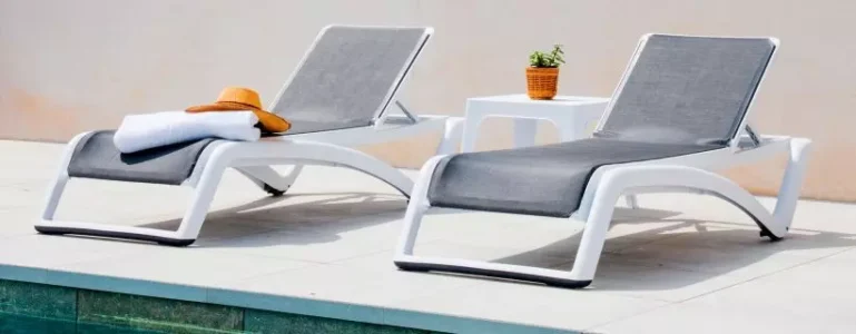 bains de soleil pour extérieur, outdoor, tissu résistant et durable pour les intempéries