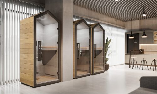 cabine acoustique dans un espace d'entreprise, pour absorber les bruits environnants et les nuissances sonores grâce au phono absorbant, idéal pour protéger la confidentialité des collaborateurs
