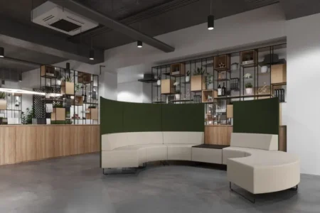 un espace lounge pour le coworking en entreprise