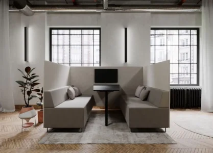 un espace lounge pour le coworking en entreprise