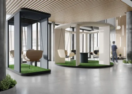 un espace lounge pour le coworking en entreprise