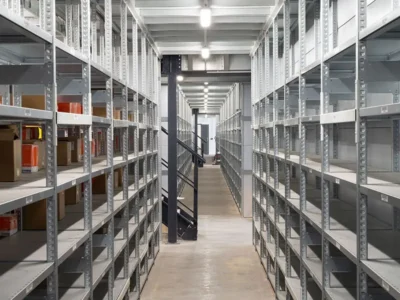 un rayonnage d'archivres pour ranger et entreposer des documents papiers