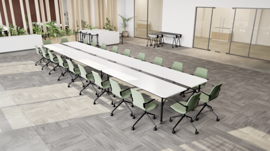 tables modulaires pour entreprise, idéal open space ou coworking, conférence, espace agile